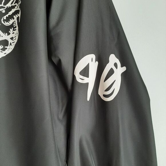 The Weeknd 2017 Tour XO Heart Logo Coach Windbreaker Jacket Shell B&W Sz S - Picture 12 of 16